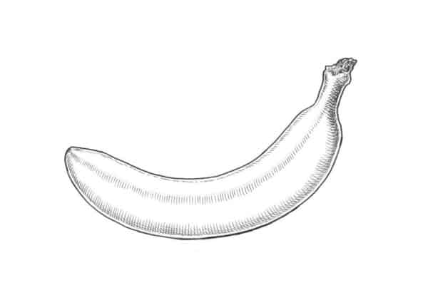 Як намалювати банан - малюємо олівцем поетапно банани