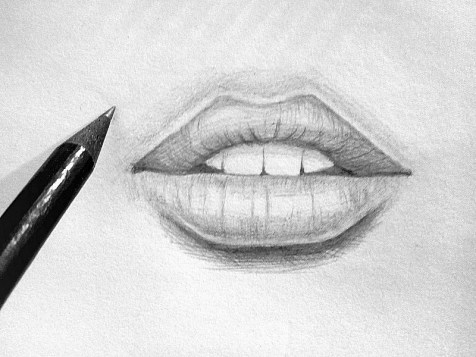 Як намалювати губи - малюємо губи олівцем поетапно