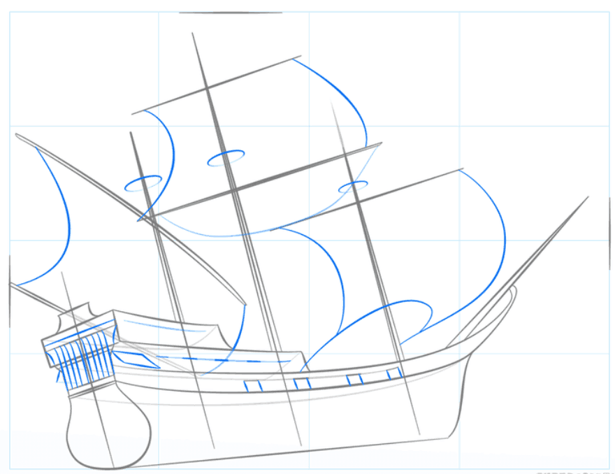 Як намалювати корабель - вчимося малювати корабель в морі і космічний корабель