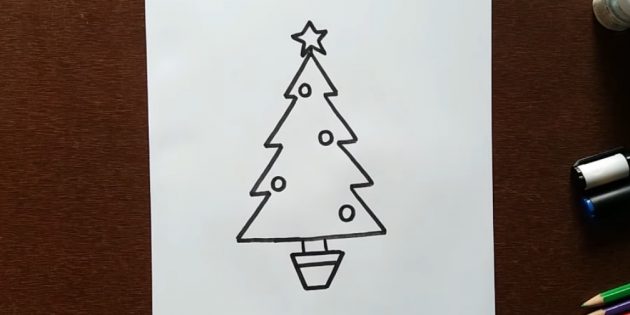Як намалювати ялинку - малюємо новорічну ялинку